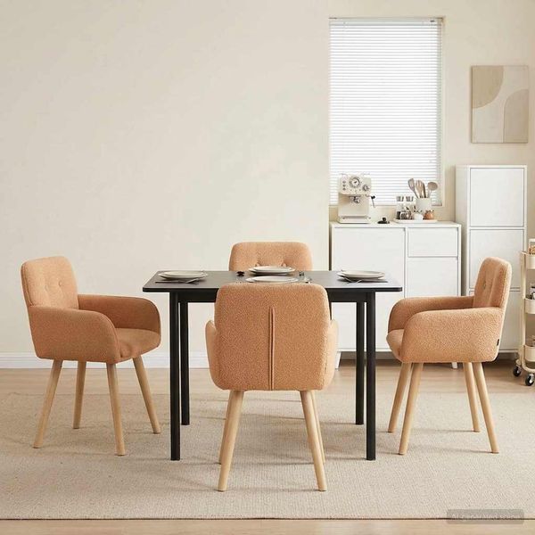 vidaXL Esszimmerstühle 4 pcs Bouclé Beige 59 x 57 x 85 cm 3428276