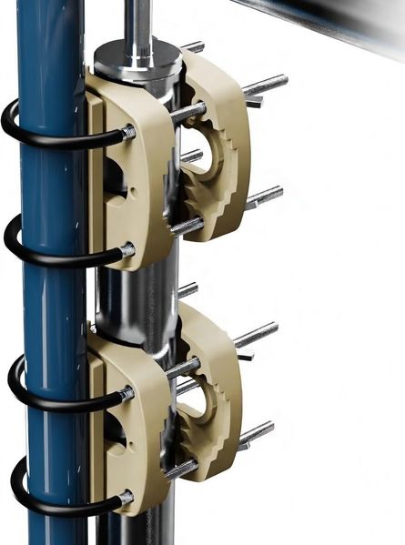 Menz Sonnenschirmhalter Balkongeländer, 2er Set - Solide Schirmhalterung Balkongeländer als kompakter Sonnenschirmständer Balkon, flexibel montierbare Sonnenschirm Halterung Balkon in Sandbraun