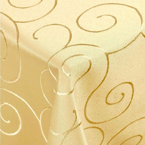 DecoHomeTextil Heimtextilmanufaktur Tischdecke Kringel Circle Tafeldecke Ornamente Damast Tischdecke