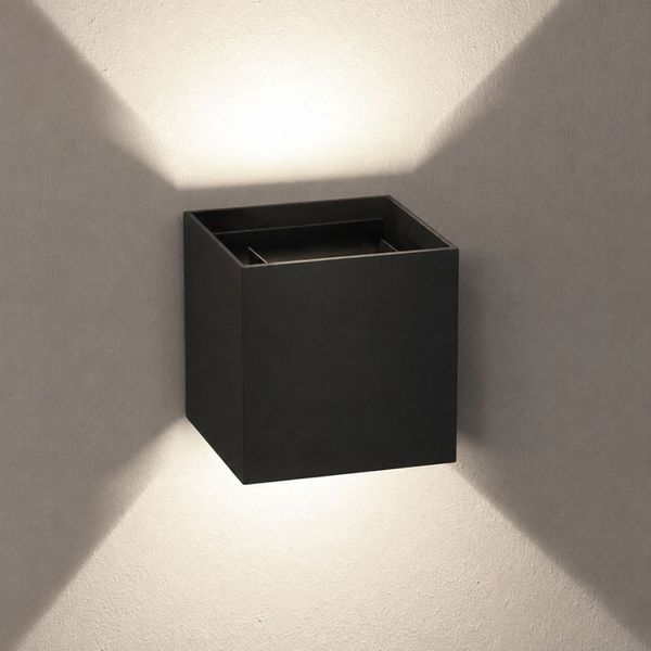 s.luce Ixa LED Wandlampe verstellbare Winkel Innen & Außen IP44 Schwarz