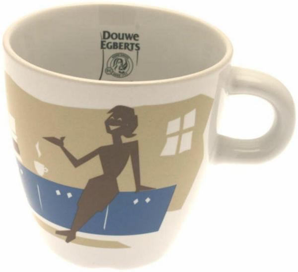 Douwe Egberts Design Tasse Kaffee Becher Kaffeetasse Blau Porzellan 250 ml