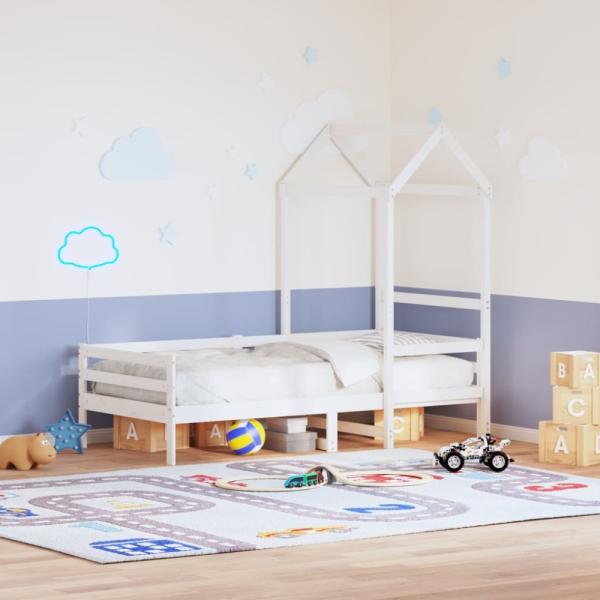 vidaXL Dach für Kinderbett Weiß 118x70x176,5 cm Massivholz Kiefer 846986