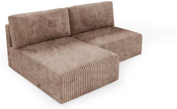 Ecksofa mit Schlaffunktion NATALIA XS in Stoff Tilia Beige Ottomane Links Bild 2