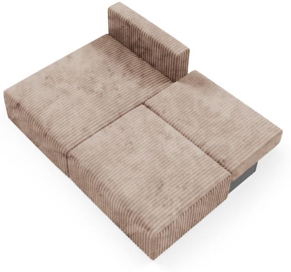 Ecksofa mit Schlaffunktion NATALIA XS in Stoff Tilia Beige Ottomane Links Bild 5