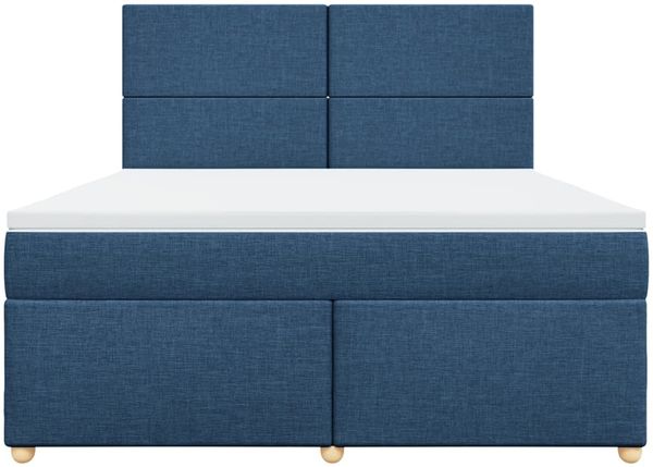 vidaXL Boxspringbett mit Matratze Blau 180x200 cm Stoff 3293658 Bild 6
