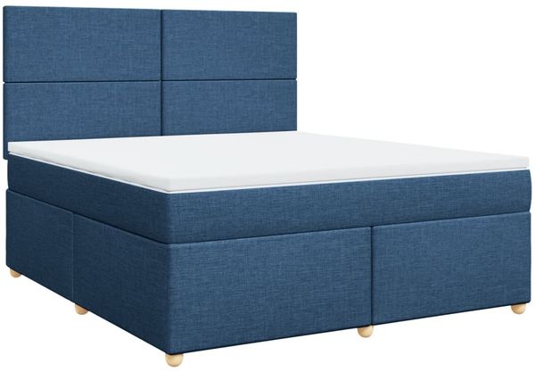 vidaXL Boxspringbett mit Matratze Blau 180x200 cm Stoff 3293658 Bild 3