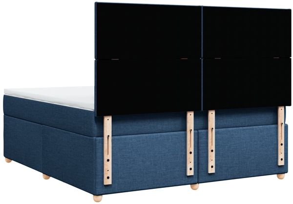 vidaXL Boxspringbett mit Matratze Blau 180x200 cm Stoff 3293658 Bild 8