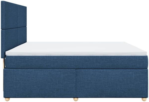 vidaXL Boxspringbett mit Matratze Blau 180x200 cm Stoff 3293658 Bild 7