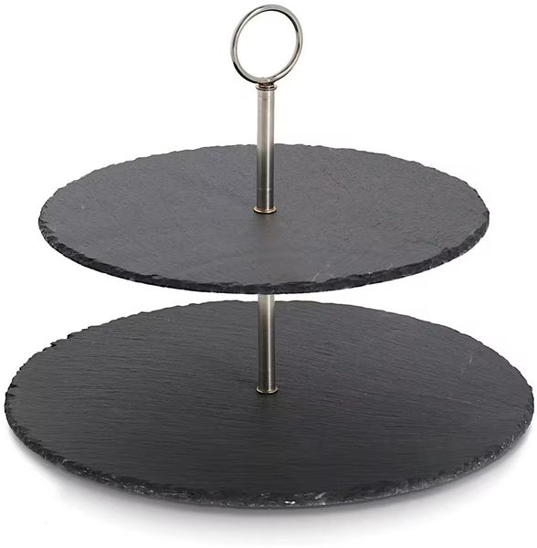 ZELLER Etagere 24526 aus Schiefer/Metall, ca. Ø 30x23 cm