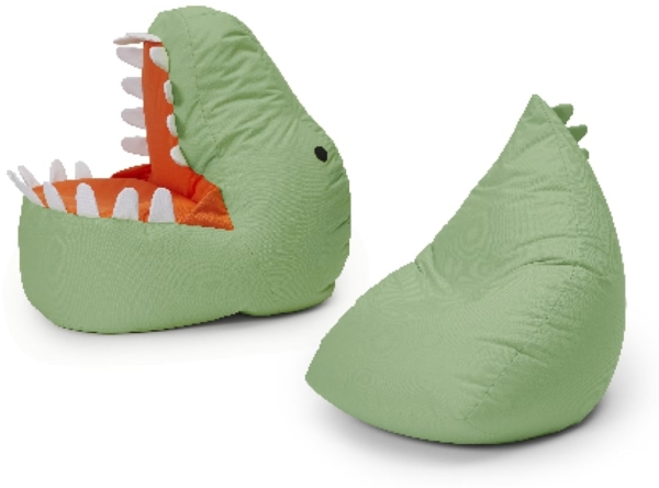 LUMALAND Kindersitzsack-Set "Dino" (2-tlg.) - indoor & outdoor - Pastell Grün