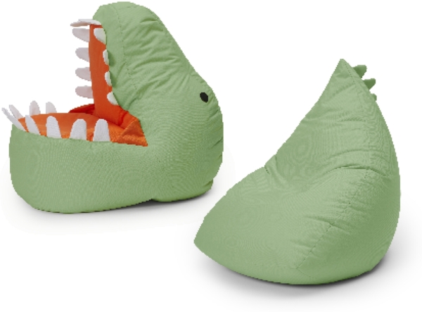 LUMALAND Kindersitzsack-Set "Dino" (2-tlg.) - indoor & outdoor - Pastell Grün