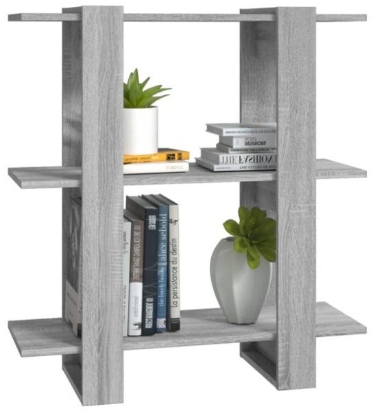 vidaXL Bücherregal/Raumteiler Grau Sonoma 80x30x87 cm 813579