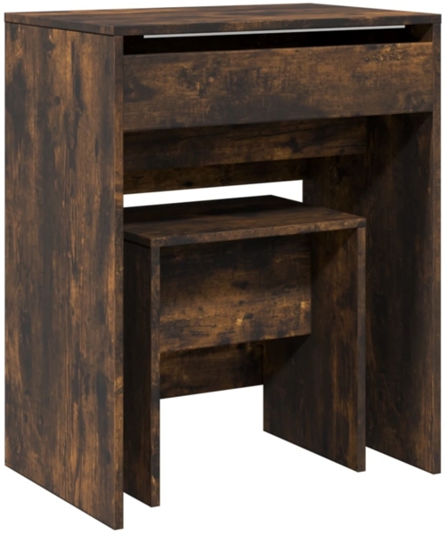 vidaXL Schminktisch mit Hocker Räuchereiche 60x40x113,5 cm 848217