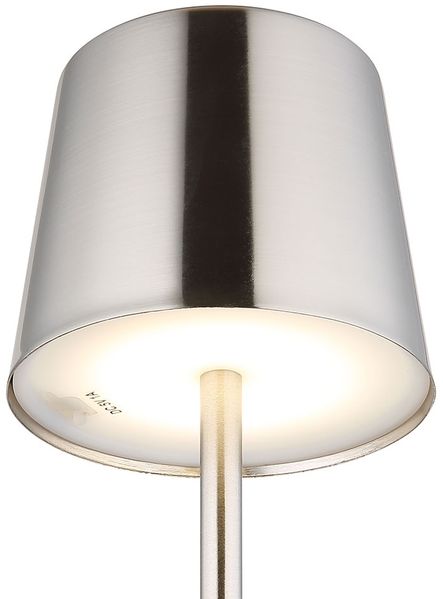 LED Tischleuchte, silber, Touchdimmer, Akku, USB, H 28 cm Bild 10