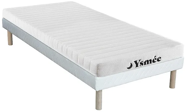 Vente-unique - STELO Mattress and bed base set Stoff Weiß - B 90 cm x H 31 cm12 cm x L 200 cm