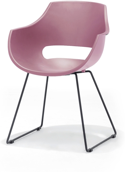 4er Set Schalenstuhl Rockville II - Rot / Schwarz