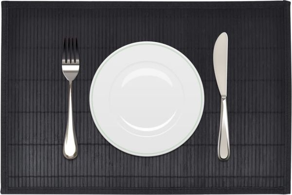 6 Bambus-Platzdeckchen 30 x 45 cm Schwarz 242109