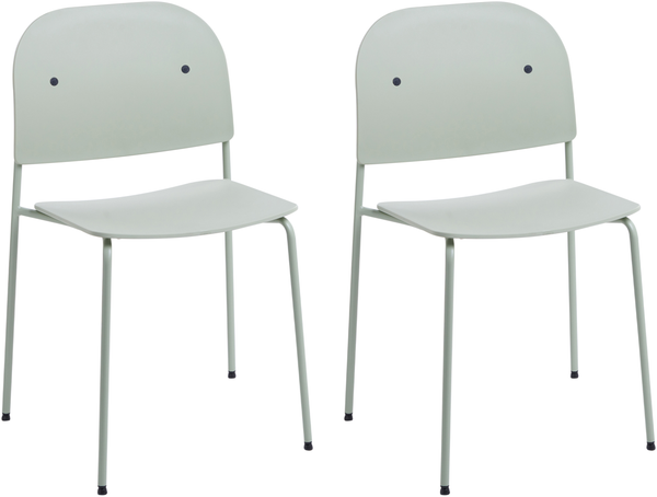 Esszimmerstuhl 2er Set WINDUST Metall Mintgrün