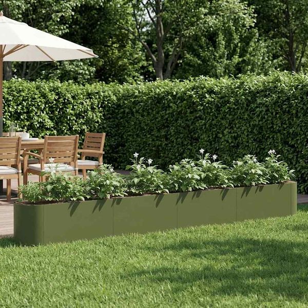 vidaXL Hochbeet im Garten Olive Grün 360 x 40 x 40 cm 8011708