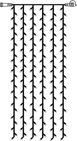 System LED "LED Eisregen-Lichterkette 1x4m" 204 LED´s, kaltweiß, IP44