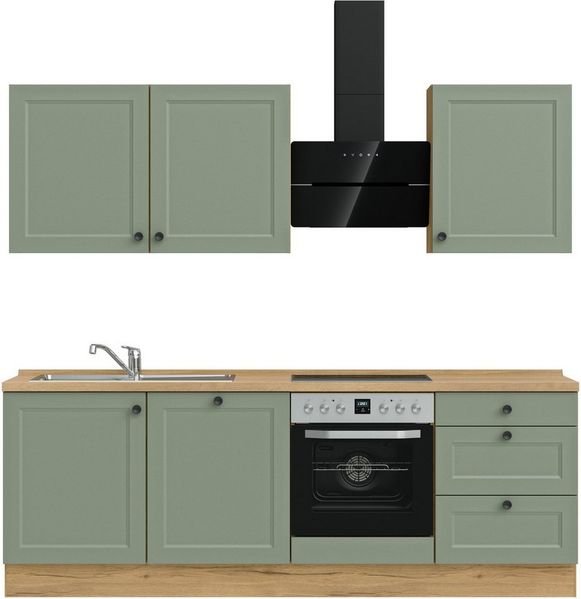 nobilia® Küchenzeile "Cascada II", NEU: individuell anpassbar mit gratis Profi-Beratung, vormontiert, Breite 240 cm, Ausrichtung wählbar, wahlw. mit E-Geräten