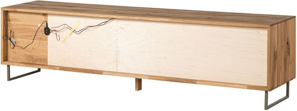 Lowboard Wildeiche 200x43x52 natur geölt / Glas weiß WIEN #105 Bild 10