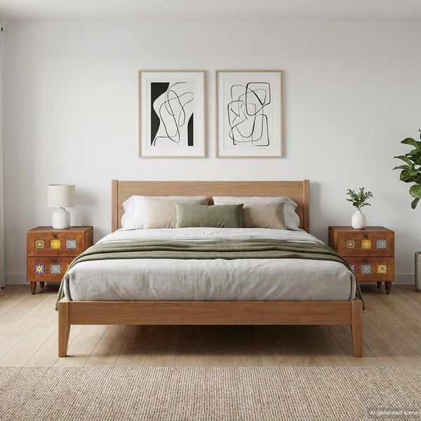 vidaXL Nachttisch 2 pcs Braun 40 x 33 x 46 cm Massivholz Mango 4018223