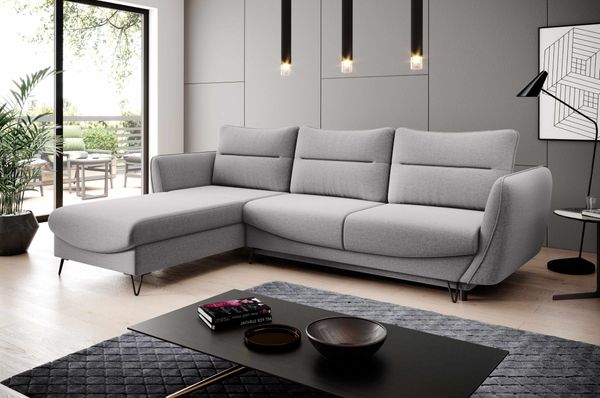 Salvatore Ecksofa mit Bettfunktion und Bettkasten – Zeitloses Design und hoher Komfort
