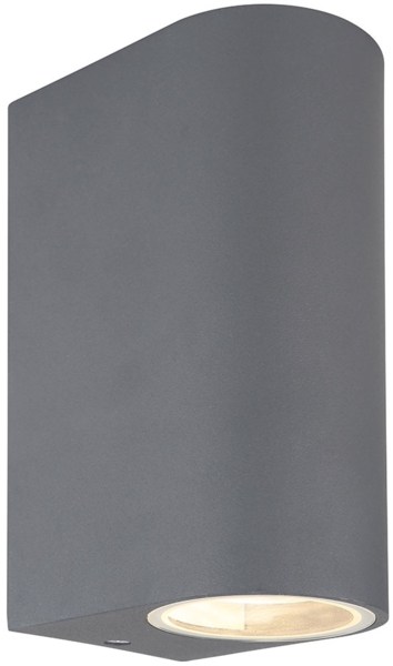 Wandlampe, Up & Down, 2 flammig, anthrazit, IP44, H 15cm