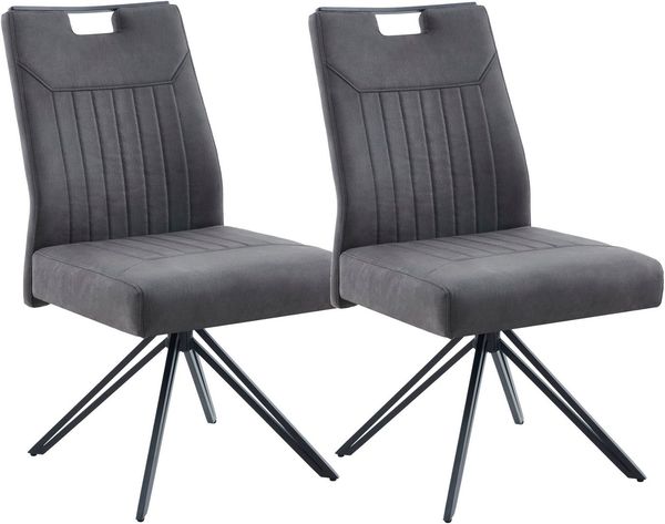 HELA 4-Fußstuhl MAGGY (Set, 2 St), XXL Sitzbreite, 360° drehbar, V-Fuß, Federkorb, 200kg belastbar