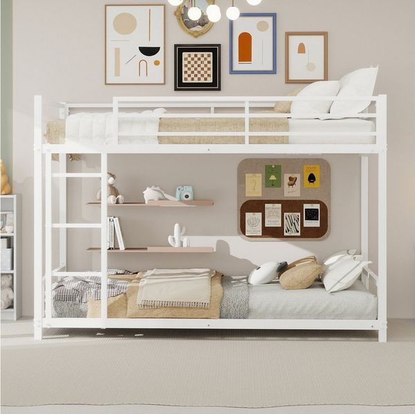 OYRREU Etagenbett Metall-Etagenbett Geeignete Matratzengröße: 90x190 cm