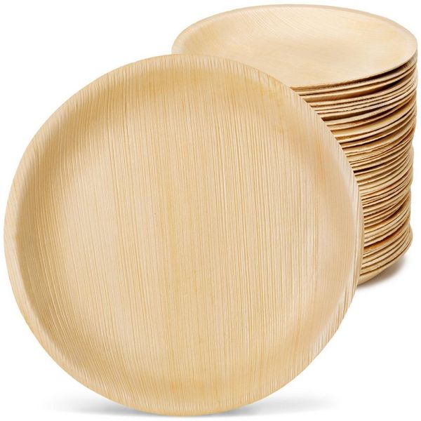 wisefood Einwegteller Palmblatt-Teller, rund, Ø 23x2,5 cm, (500 St)