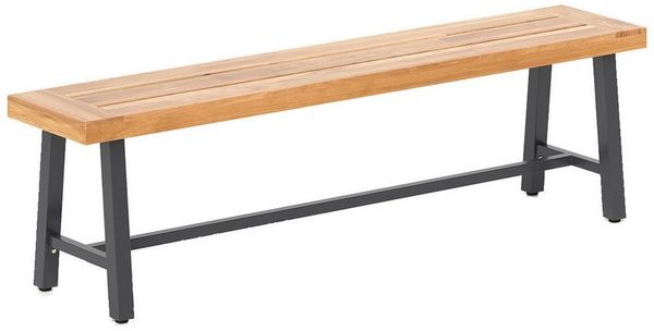 COSTWAY Gartenbank (1-St), wetterfest, Holz & Metall, 3-Sitzer Sitzbank, bis 360 kg