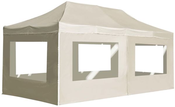 vidaXL Profi-Partyzelt Faltbar mit Wänden Aluminium 6×3m Creme 45506