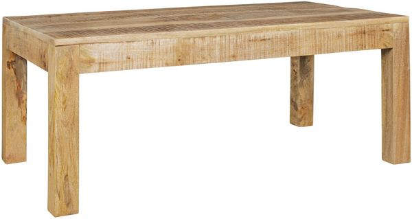 Couchtisch 110 x 60 x 47 cm Massiv-Holz Mango Natur, Landhaus-Stil Wohnzimmertisch Rustikal Kaffeetisch, Massivholztisch Wohnzimmer