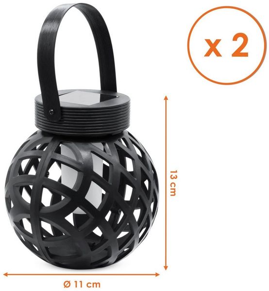 Spetebo LED Solarleuchte LED Laterne zum Hängen mit Flammeneffekt, Dämmerungssensor, LED fest integriert, orange, Gartenlaterne Solar betrieben