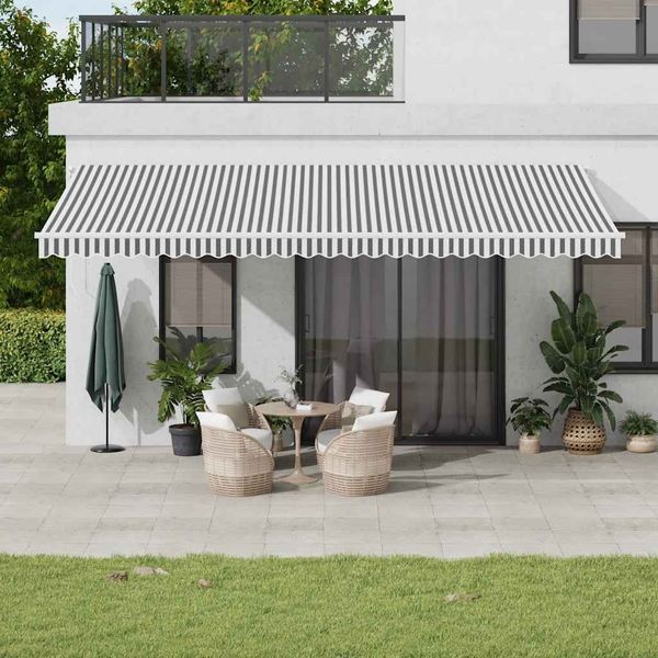 vidaXL Markise Manuell mit LED Anthrazit & Weiß 600x300 cm 3215790