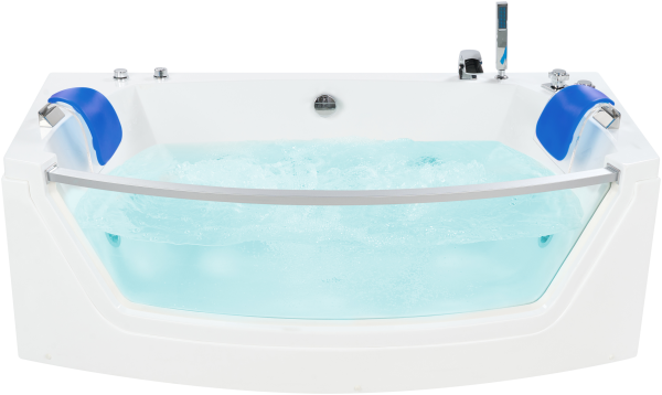 Whirlpool Badewanne weiß rechteckig mit LED 175x85x60cm FUERTE