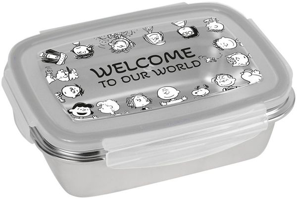 Geda Labels GmbH Lunchbox Peanuts Comic Edition 850ml, Edelstahl, (1-tlg), Weiß, 850ml, spülmaschinengeeignet (Nur Behälter, ohne Deckel)