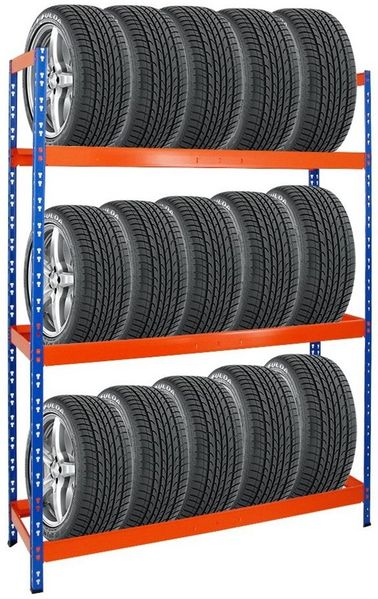 PROREGAL® Schwerlastregal Reifenregal Räderregal TIGER XL 900kg Gesamtlast für 18-21 Reifen, Bis zu 21 Winterreifen Sommerreifen Allwetterreifen 900kg Gesamtlast