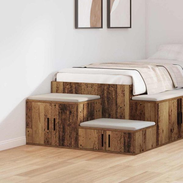 vidaXL Aufbewahrungsschrank 2 pcs Altholz 108 x 41 x 40 cm 866673