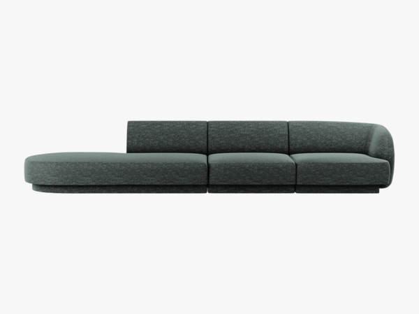 Micadoni Sofa Miley 4-Sitzer Links Chenille Haga Petrol