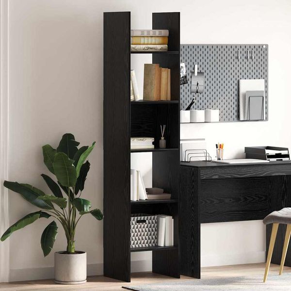 vidaXL Bücherregal Schwarz Eichen-Optik 40 x 35 x 180 cm Holzwerkstoff 875020
