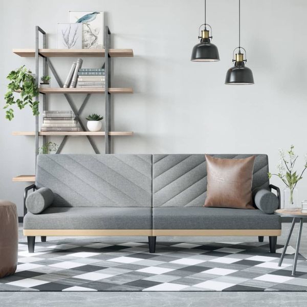 vidaXL Schlafsofa mit Armlehnen Hellgrau Stoff 351931