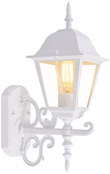 LED Wandlaterne VT-760, Weiß, Glas, Aluminium, E27, IP44, Warmweiß