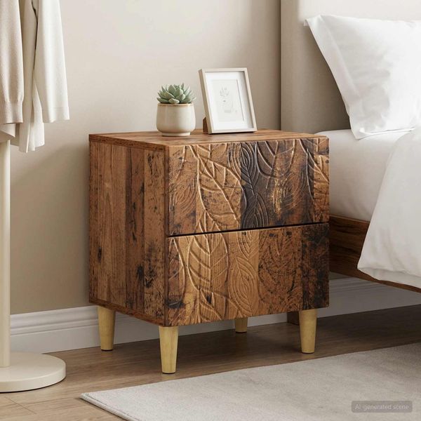 vidaXL Nachttisch 2 pcs Altholz 43 x 34,5 x 48 cm Holzwerkstoff 895002