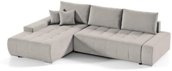 Beautysofa Ecksofa Draco L mit Schlaffunktion, in pflegeleichten Stoffen, Bettkasten