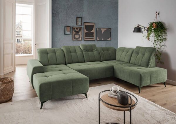 U-Form Wohnlandschaft Sano mit Elektrofunktion | Benformato