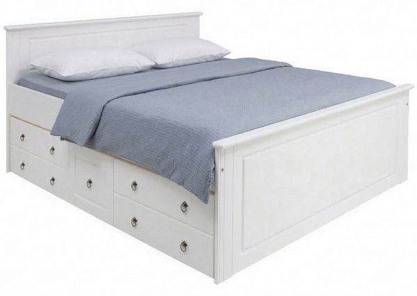 OTTO home Massivholzbett Hugo, FSC® zertifiziert, Landhausstil, zeitlos und edel (auch als Super Sparset inklusive Schubkästen), Stauraumbett, extra belastbar, Made in EU, viele Breiten