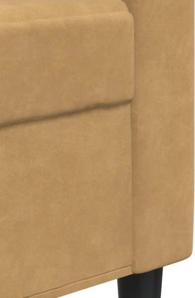 vidaXL 3-tlg. Sofagarnitur mit Kissen und Nackenrollen Braun Samt 3278378 Bild 7